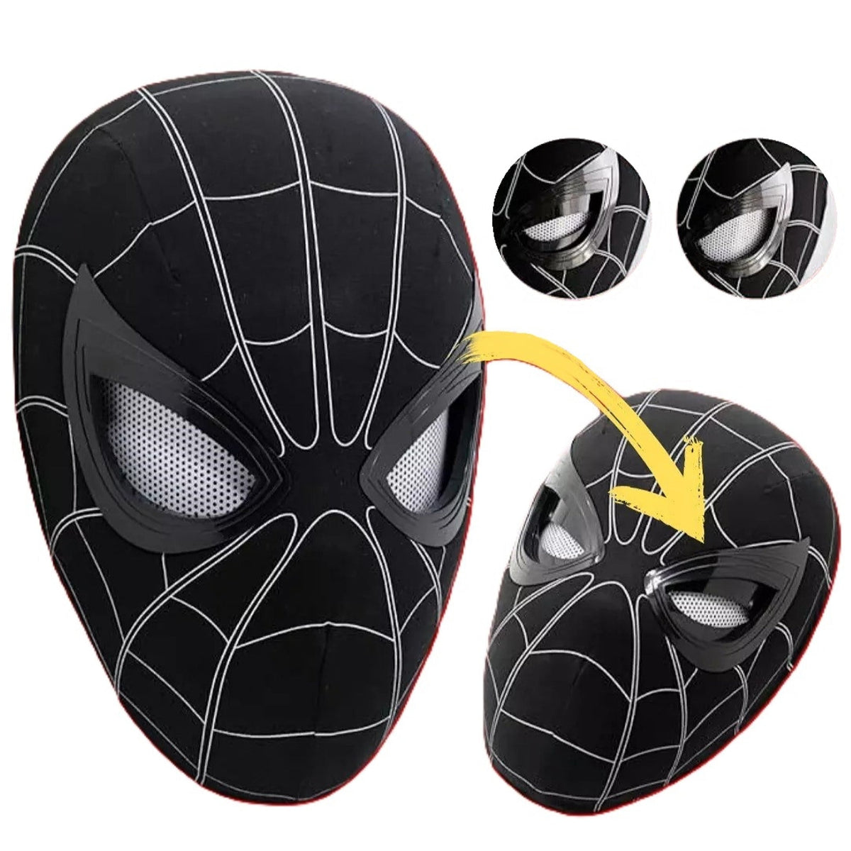 Noir Spider-Man Light Up Interactive Mask with Remote Control Adjustable Eyes Spiderman
