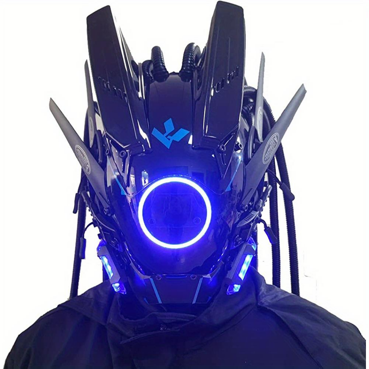 Cyberpunk LED Mask with Braids