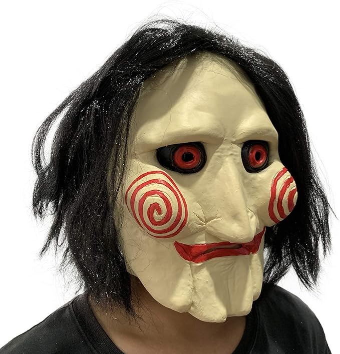 Jigsaw Puppet Saw Latex Mask for Cosplay, Halloween Jigsaw