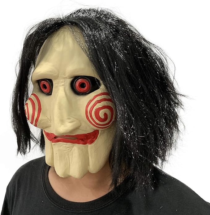 Jigsaw Puppet Saw Latex Mask for Cosplay, Halloween Jigsaw