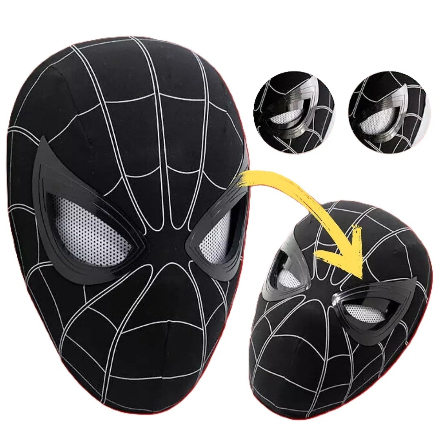 Noir Spider-Man Light Up Interactive Mask with Remote Control Adjustable Eyes Spiderman