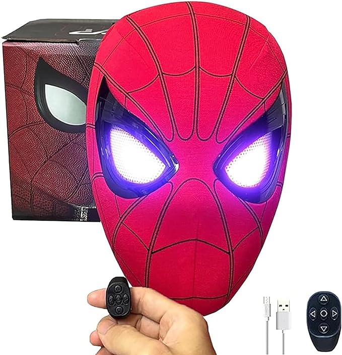 Spider-man Interactive Mask with Remote Control Movable Light Up Eyes Spiderman